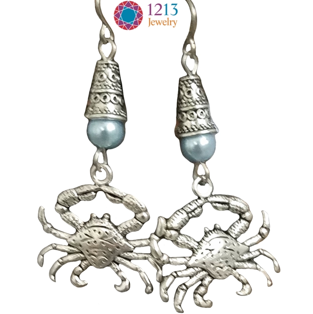 Handcreated Crab Earrings on Stainless Steel Ear Wires